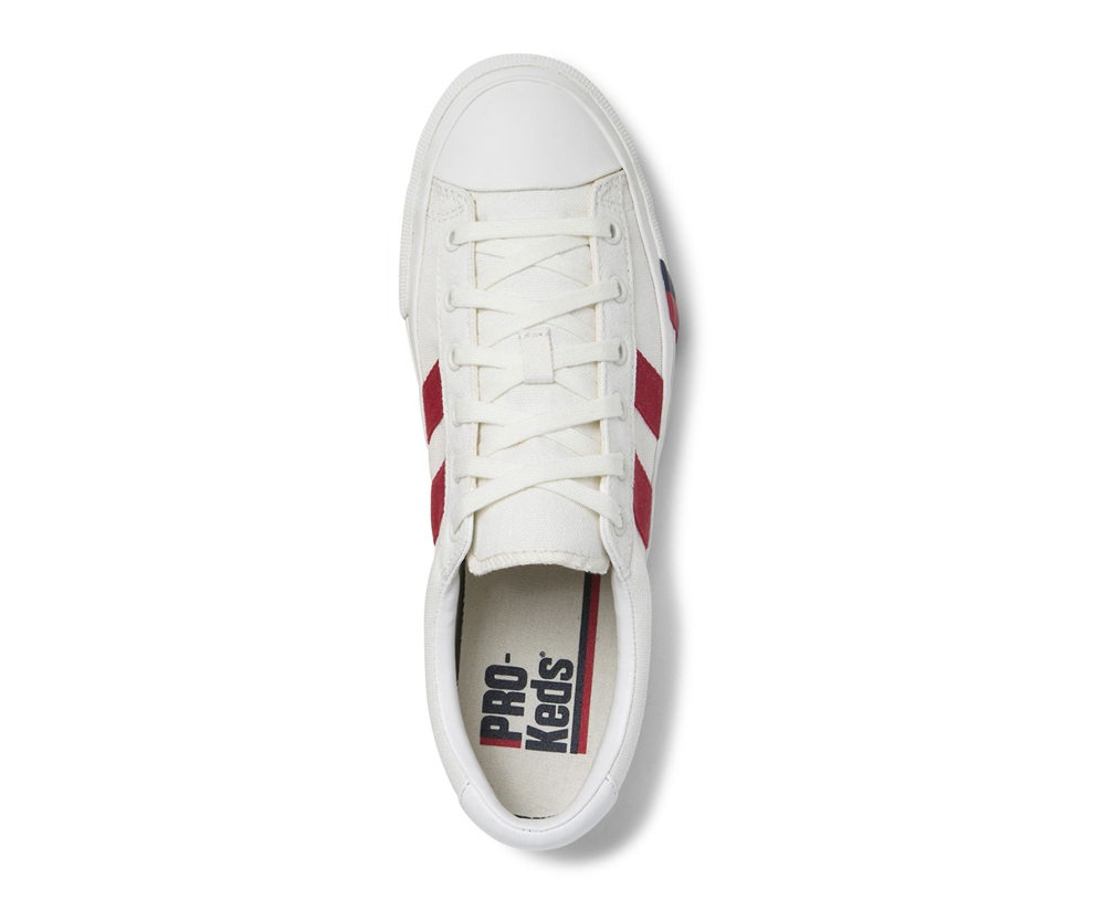 Tenis Keds Mujer Blancos/Rojos - Royal Plus Lona - 0156-OQBTI